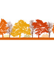 silhouettes autumn trees park forest seamless vector image