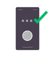 touch fingerprint id secure identification vector image vector image