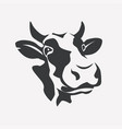 holstein smiling cow portrait stylized symbol vector image