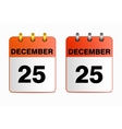 icons of calendar with christmas vector image vector image