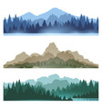 foggy mountains landscape set vector image