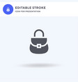 handbag icon filled flat sign solid vector image