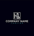 hl or lh luxury initial square logo design vector image vector image