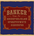 a vintage serif font in western style vector image vector image