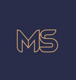 Alphabet letter combination ms m s logo company Vector Image