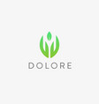 hand leaf logotype palm eco logo vector image