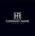 hr or rh luxury initial square logo design vector image vector image