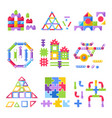 kid toy constructor building kit for children vector image