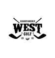 western golf logo design vintage retro crossed vector image