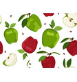 apple seamless pattern and slice dropping vector image