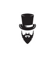 bearded hipster with top hat vector image