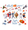 halloween party set scary night ghost spooky vector image