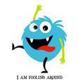 cute funny monster print design vector image