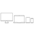 set of personal devices icons line style vector image
