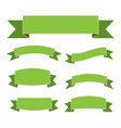 green ribbon banners set vector image vector image