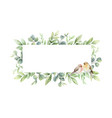 watercolor wreath with green branches vector image vector image