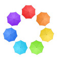 rainbow umbrella top view vector image