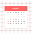 calendar page for january 2015 vector image vector image