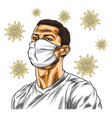 cristiano ronaldo wears face mask anti coronavirus vector image vector image