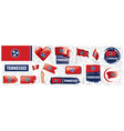 set flags american state vector image vector image