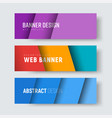set of horizontal web banners with multi-colored vector image