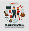 travel poster for holiday vacation and summer air vector image vector image