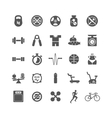 fitness sports gym black icons set vector image vector image