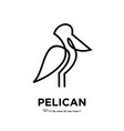 premium simple black pelican line logo icon vector image vector image