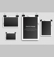 realistic old photo frame collection with binder vector image vector image