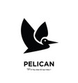 abstract black pelican logo icon isolated design vector image vector image