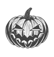 black and white hand drawn halloween pumpkin vector image