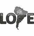 love south america map background with jaguar vector image vector image