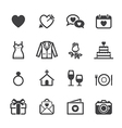 wedding icons and love vector image