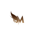 letter m logo icon combined with owl eyes vector image
