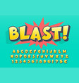 trendy 3d comical font design colorful alphabet vector image