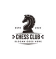 vintage classic badge emblem chess logo vector image vector image