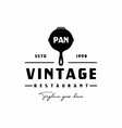 vintage retro frying pan logo design inspiration vector image