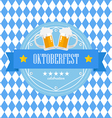 beer festival oktoberfest badge on blue rhombus vector image