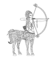 doodle design of centaur girl for adult coloring b vector image vector image
