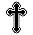 christian cross black and white silhouette vector image