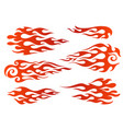 red to orange gradient flame elements vector image