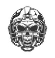skull in the football helmet vector image vector image