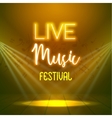 neon live music concert acoustic party poster vector image vector image