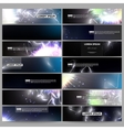 set of modern banners electric lighting effect vector image
