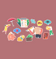 set of stickers family budget planning concept vector image