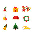 new year decorations flat set vector image