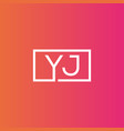 creative initial letter yj square logo design vector image vector image