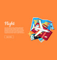 flight conceptual flat style web banner vector image vector image