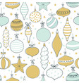 seamless pattern with christmas tree toys vector image