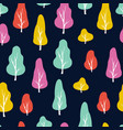 abstract seamless pattern with trees autumn vector image vector image